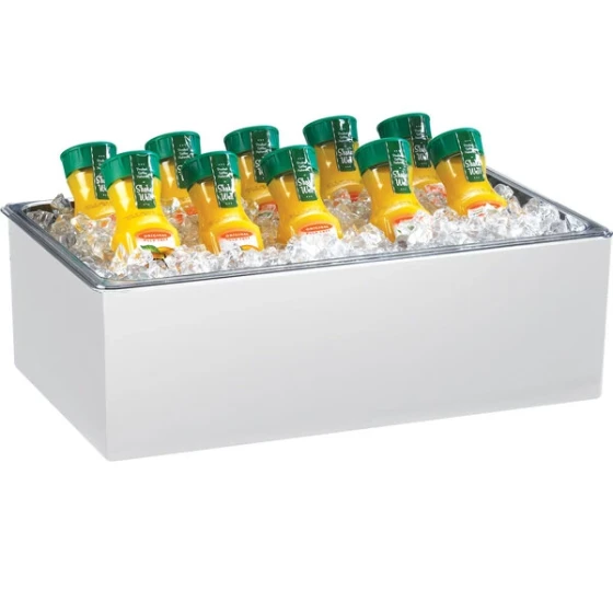 Cal-Mil 475-10-15 White Melamine Ice Housing with Clear Pan - 12" x 10" x 6"