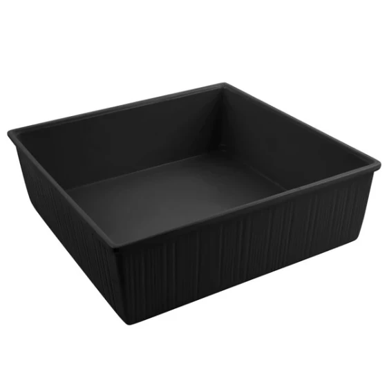 Bon Chef 9500BLK 245 oz. Black Sandstone Finish Cast Aluminum Straight Sided Square Bowl