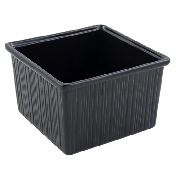 Bon Chef 9501BLK 232 oz. Black Sandstone Finish Cast Aluminum Straight Sided Square Bowl
