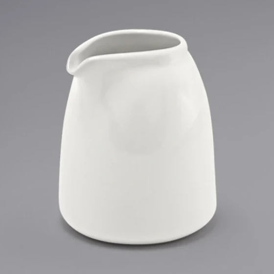 Front of the House Catalyst Sumo 9 oz. European White Porcelain Creamer - 12/Case