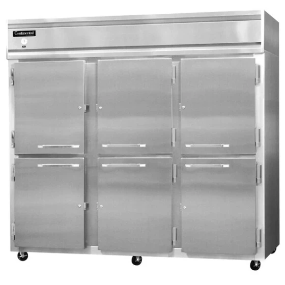 Continental Refrigerator 3RENSA-HD 85 1/2" Half Door Extra Wide Reach-In Refrigerator