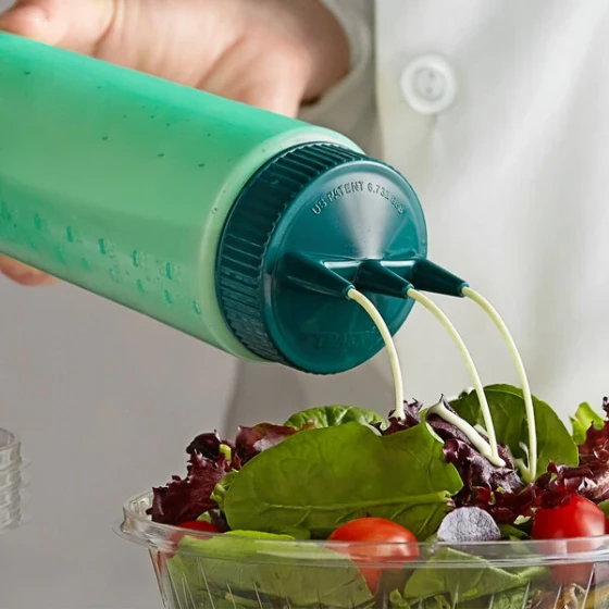 Vollrath 3324C-191 Traex® Color-Mate™ 24 oz. Green Tri Tip™ Wide Mouth Squeeze Bottle