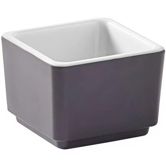 American Metalcraft Unity 2 oz. Square Melamine Graphite Sauce Cup - 12/Case