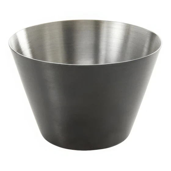 American Metalcraft 4 oz. Round Satin Black Stainless Steel Sauce Cup - 12/Case