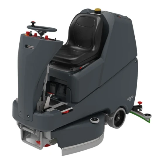 NaceCare Solutions TVL 850/200T K-918291-C4B 26"-34" Cordless Ride-On Triple-Disc Floor Scrubber with Traction Drive, 4 Rechargeable LifePO4 Batteries, and Onboard Charger - 32 Gallon, 212 RPM