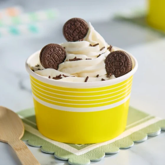 Choice 8 oz. Yellow Paper Frozen Yogurt / Food Cup - 50/Pack