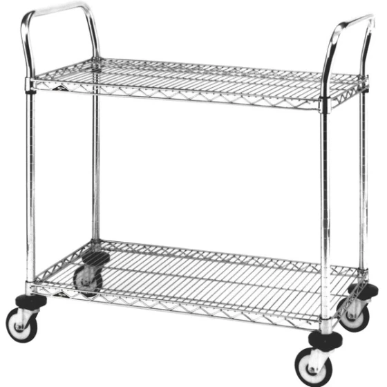 Metro MW608 Super Erecta 21" x 36" x 39" Two Shelf Standard Duty Stainless Steel Utility Cart