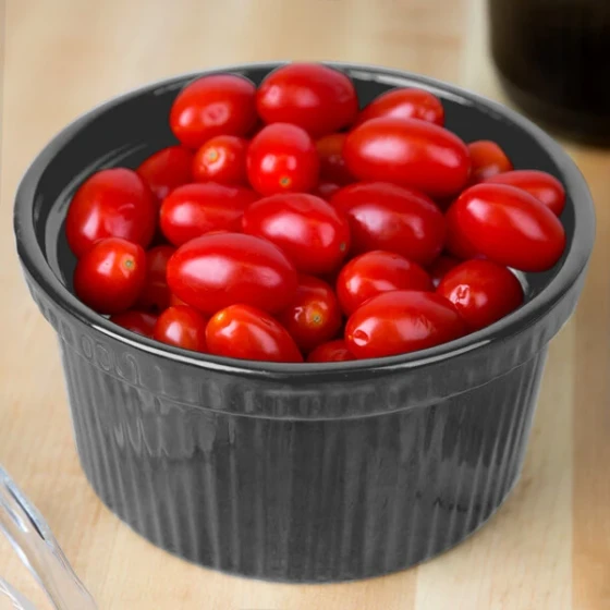 TableCraft CW1620N 1 Qt. Natural Cast Aluminum Souffle Bowl with Ridges