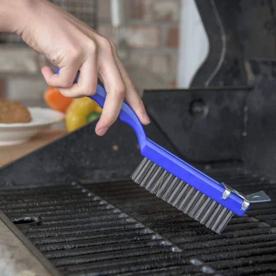 Carlisle 4067100 Sparta Wire Grill Brush with Scraper Plastic Handle