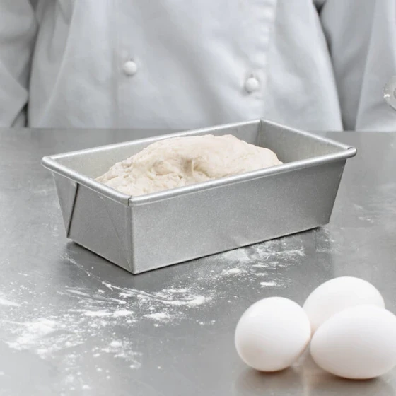 Chicago Metallic 41065 3/4 lb. Glazed Aluminized Steel Bread Loaf Pan - 8 inch x 4 inch x 2 1/2 inch