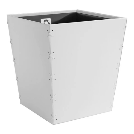 room360 Milan 14 Qt. White Faux Leather Flare Wastebasket - 4/Pack