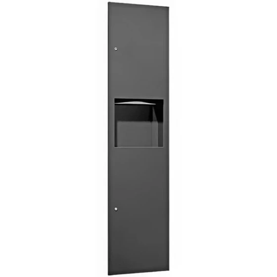 American Specialties, Inc. Simplicity 10-6467-41PC Matte Black Recessed Paper Towel Dispenser with 4.2 Gallon Waste Receptacle