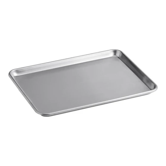 Baker's Lane Half Size NSF 12 Gauge 13 inch x 18 inch Open Bead Rim Heavy Duty Aluminum Bun / Sheet Pan