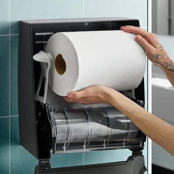 Lavex 10" White Hardwound Paper Towel, 800 Feet / Roll - 6/Case
