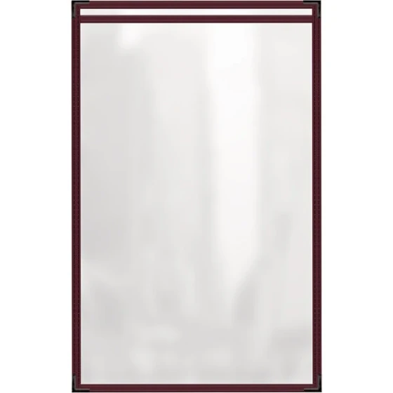H. Risch, Inc. TES Deluxe Sewn 11" x 17" Maroon 2 View Vinyl Menu Cover with Black Smooth Corners and Gloss Finish