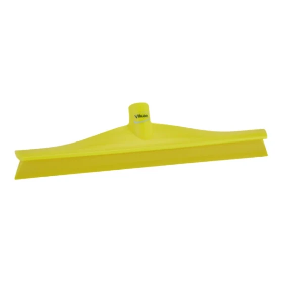 Vikan 71406 15 3/4" Yellow Ultra-Hygienic Single Blade Rubber Floor Squeegee with Plastic Frame