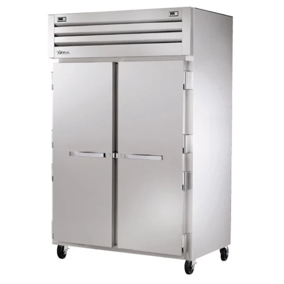 True STR2DT-2S Spec Series 52 5/8" Stainless Steel 2 Section Solid Door Dual Temperature Reach-In Refrigerator / Freezer