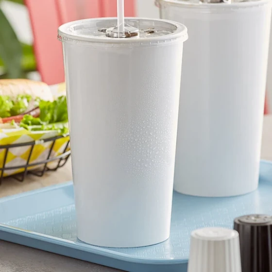 Choice 44 oz. White Poly Paper Cold Cup - 500/Case