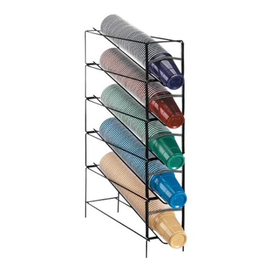 Dispense-Rite Black Wire Vertical 5-Section Countertop Cup Dispenser WR-CT-5