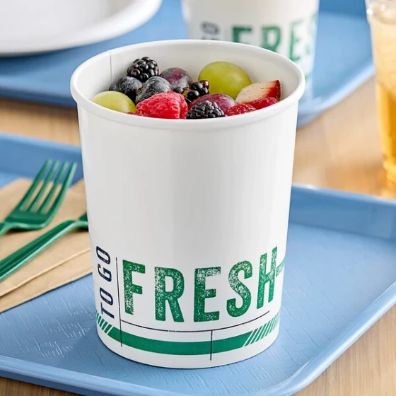 Inno-Pak To Go Fresh 32 oz. Poly-Coated Paper Food Cup - 500/Case