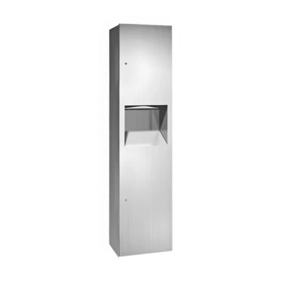 American Specialties, Inc. Simplicity 10-64676-9 Stainless Steel Surface-Mounted Paper Towel Dispenser with 7 Gallon Waste Receptacle
