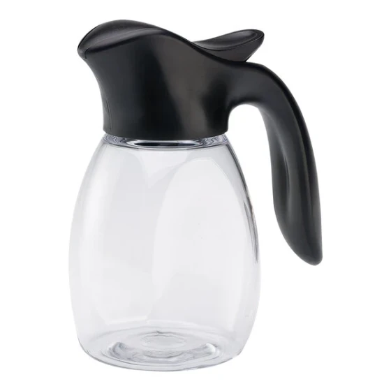 Service Ideas Syrup Saver 10 oz. Clear Plastic Syrup Dispenser with Black Top SR10BLC