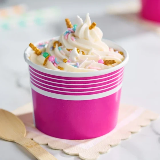 Choice 12 oz. Pink Paper Frozen Yogurt / Food Cup - 50/Pack