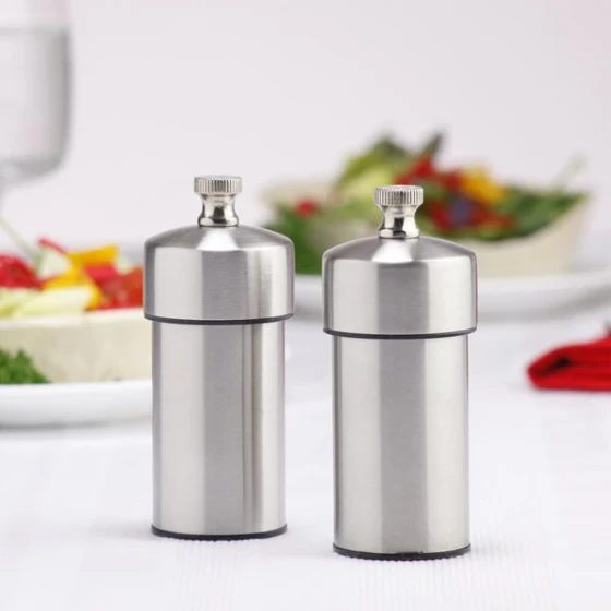 Chef Specialties 29910 Professional Series 4" Futura Stainless Steel Pepper Mill and Salt Mill Set