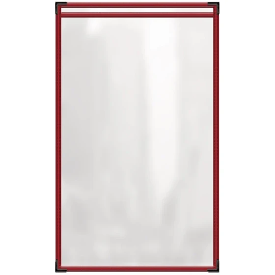 H. Risch, Inc. TES Deluxe Sewn 8 1/2" x 14" Red 2 View Vinyl Menu Cover with Black Smooth Corners and Gloss Finish