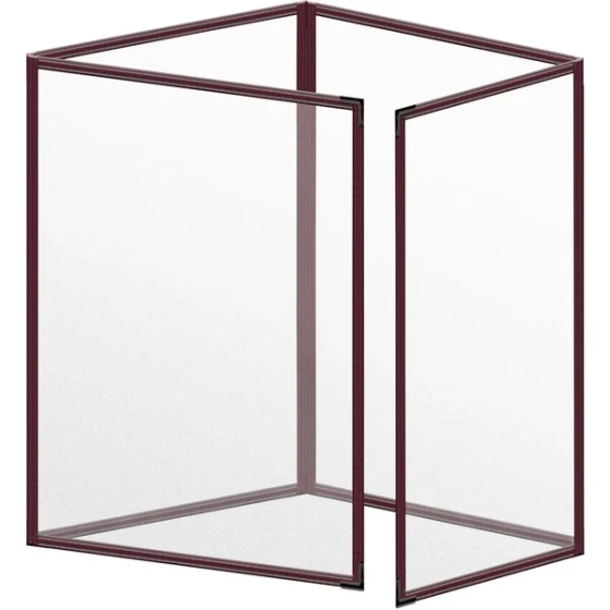 H. Risch, Inc. TETQ Deluxe Sewn 8 1/2" x 11" Maroon 8 View Foldout Vinyl Menu Cover with Black Smooth Corners and Matte Finish