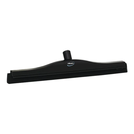 Vikan 77539 19 11/16" Black Double Foam Rubber Floor Squeegee with Plastic Frame