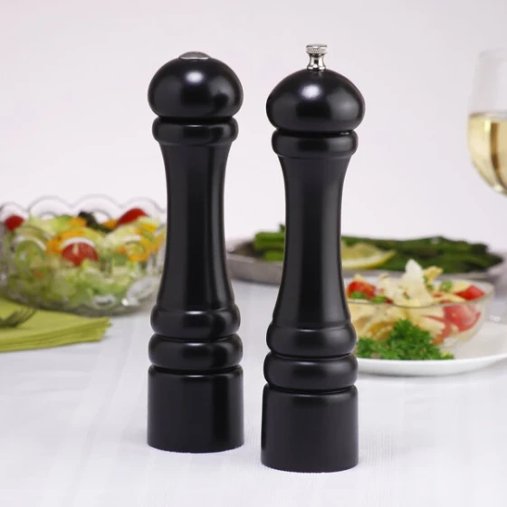 Chef Specialties 10500 Professional Series 10" Customizable Imperial Ebony Finish Pepper Mill and Salt Shaker