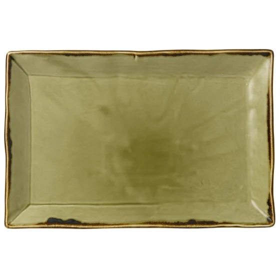 Dudson HG002 Harvest 13 1/4" x 9" Green Rectangular China Platter by Arc Cardinal - 6/Case
