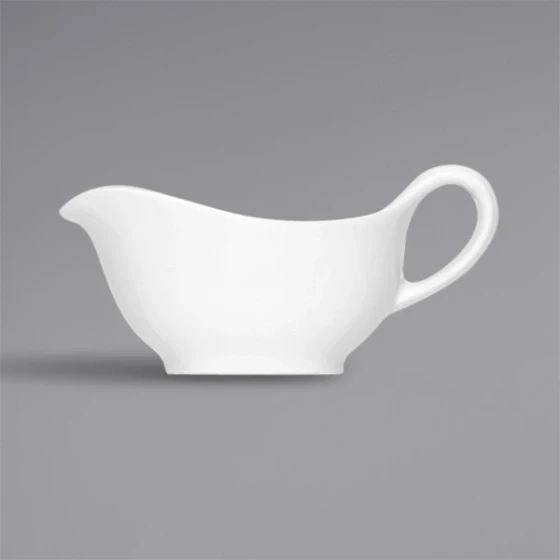 Bauscher Bonn from BauscherHepp 6.8 oz. Bright White Stackable Porcelain Gravy Boat - 36/Case