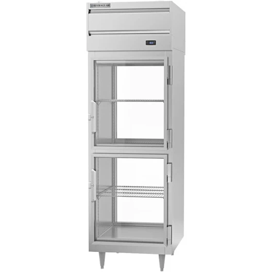 Beverage-Air P-Series PFD1HC-1BHG 26 1/2" Top Mounted Glass Half Door Pass-Through Freezer