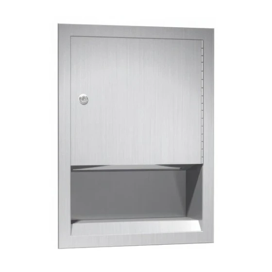 American Specialties, Inc. Traditional 10-0457 Stainless Steel Recessed C-Fold / Multifold Paper Towel Dispenser