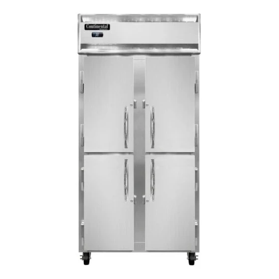 Continental Refrigerator 2RSES-N-SS-HD 36" Half Door Shallow Depth Narrow Reach-In Refrigerator