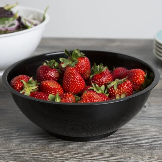 Fineline ReForm 80 oz. Black Tall Microwavable Plastic Catering Bowl - 25/Case