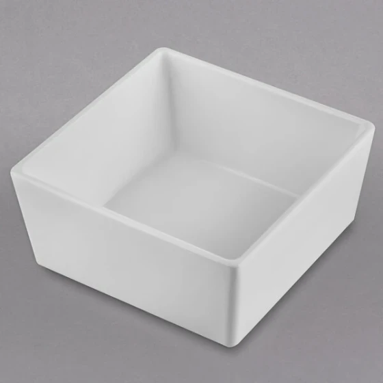 TableCraft CW5016W Simple Solutions 1/6 Size White Cast Aluminum Straight Sided Bowl - 3" Deep
