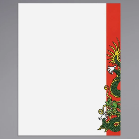 Choice 8 1/2" x 11" Menu Paper - Asian Themed Dragon Design Right Insert - 100/Pack