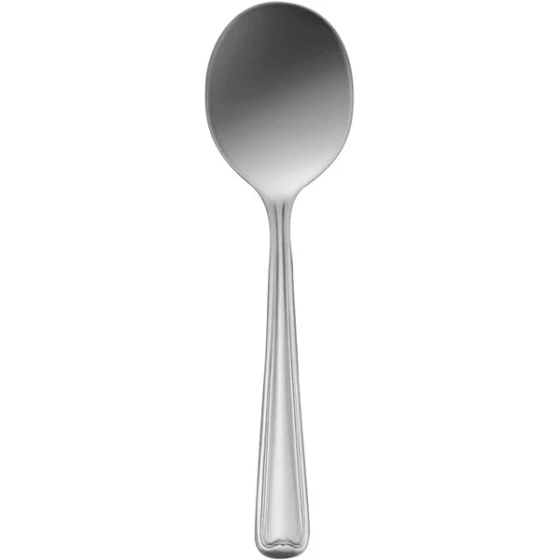 Delco Pacific by 1880 Hospitality 2669SCSF 6" 18/0 Stainless Steel Heavy Weight Bouillon Spoon - 36/Case