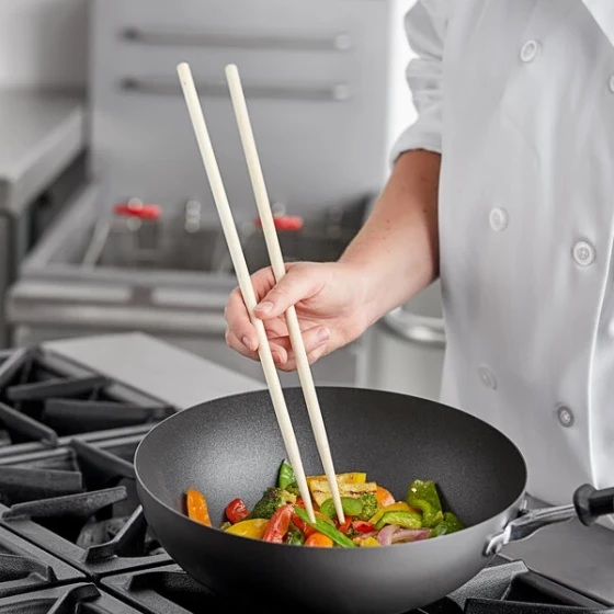 Emperor's Select 17 3/4" Bamboo Cooking / Serving Chopsticks Set