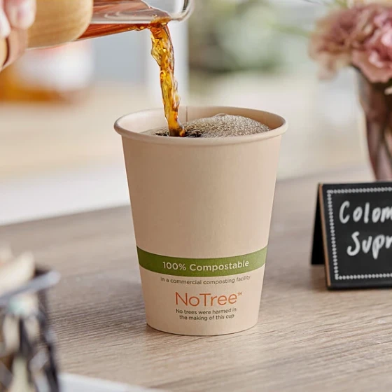 World Centric NoTree 8 oz. Natural Compostable Paper Hot Cup - 1,000/Case