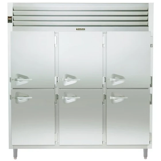 Traulsen RHT332NPUT-HHS Stainless Steel Three Section Solid Half Door Narrow Pass-Through Refrigerator - Specification Line
