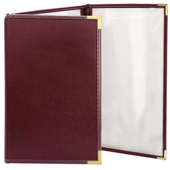 H. Risch, Inc. SEV-3V Seville 5 1/2" x 8 1/2" Customizable 3 View Menu Cover