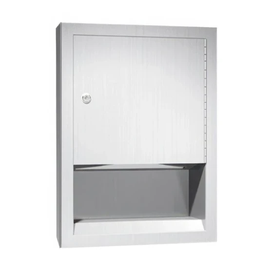 American Specialties, Inc. Traditional 10-0457-2 Stainless Steel Semi-Recessed C-Fold / Multifold Paper Towel Dispenser