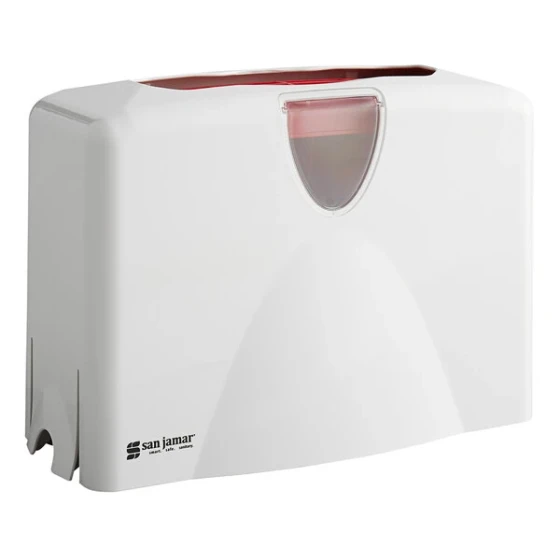 San Jamar T1740WH Countertop Covered C-Fold / Multi-Fold Towel Dispenser - White