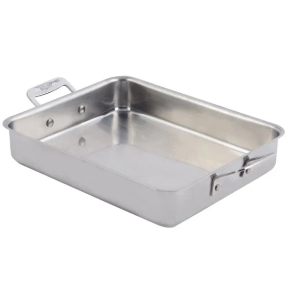 Bon Chef 60013CLD Cucina 3 Qt. Stainless Steel Roasting Pan - 11 5/8" x 9 3/8" x 2 3/8"
