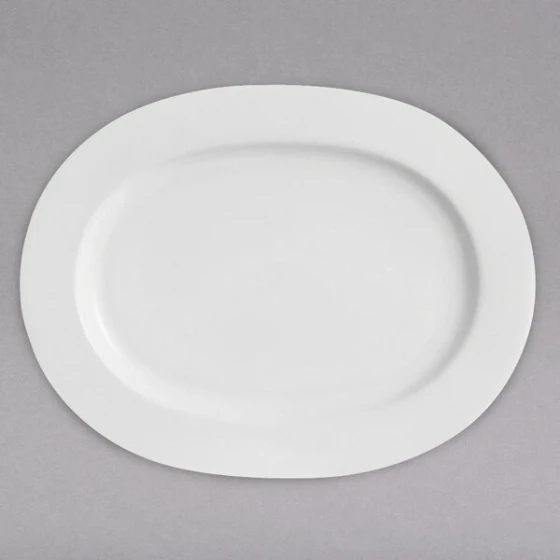Chef & Sommelier FN063 Infinity 8 1/2" x 11 1/4" White Bone China Oval Platter by Arc Cardinal - 12/Case