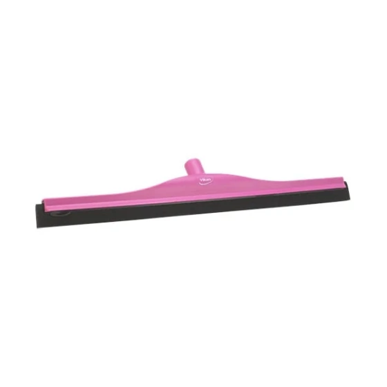 Vikan 77541 23 5/8" Pink Double Foam Rubber Floor Squeegee with Plastic Frame